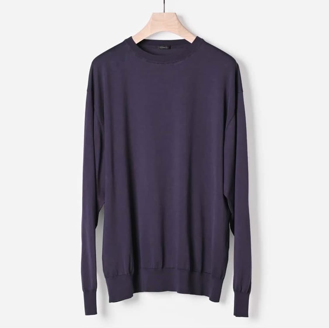 코모리 23ss 18G 크루넥 니트 페이드 네이비 상품이미지5