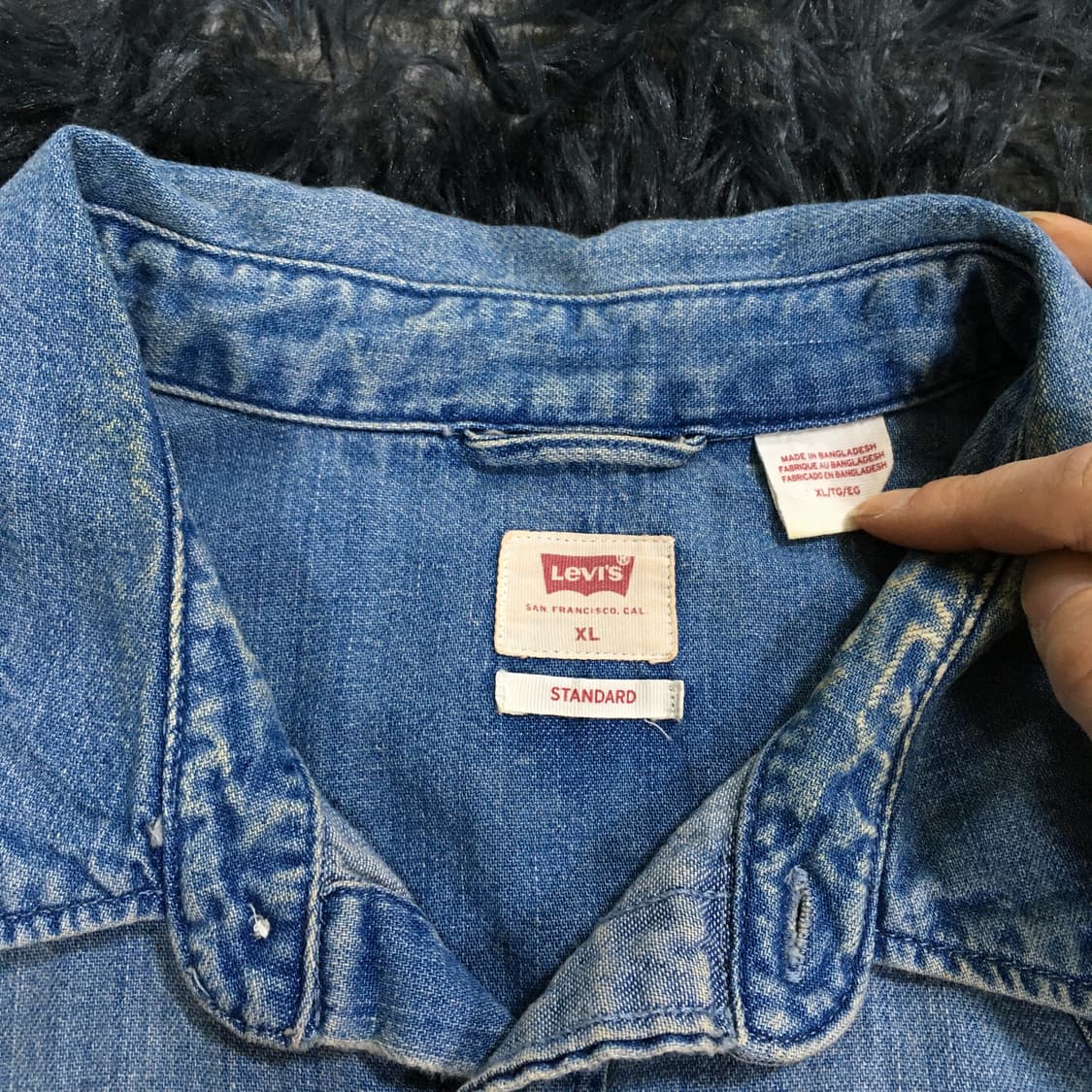 투티/A10 LEVIS STANDARD 데님 청셔츠 워싱 연청 빈티지 상품이미지2