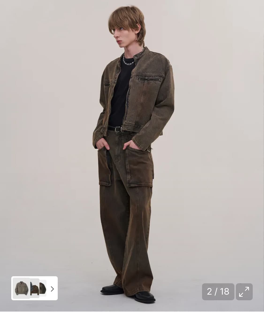 슈퍼서브 워싱 크롭 데님 자켓 M 상품이미지2