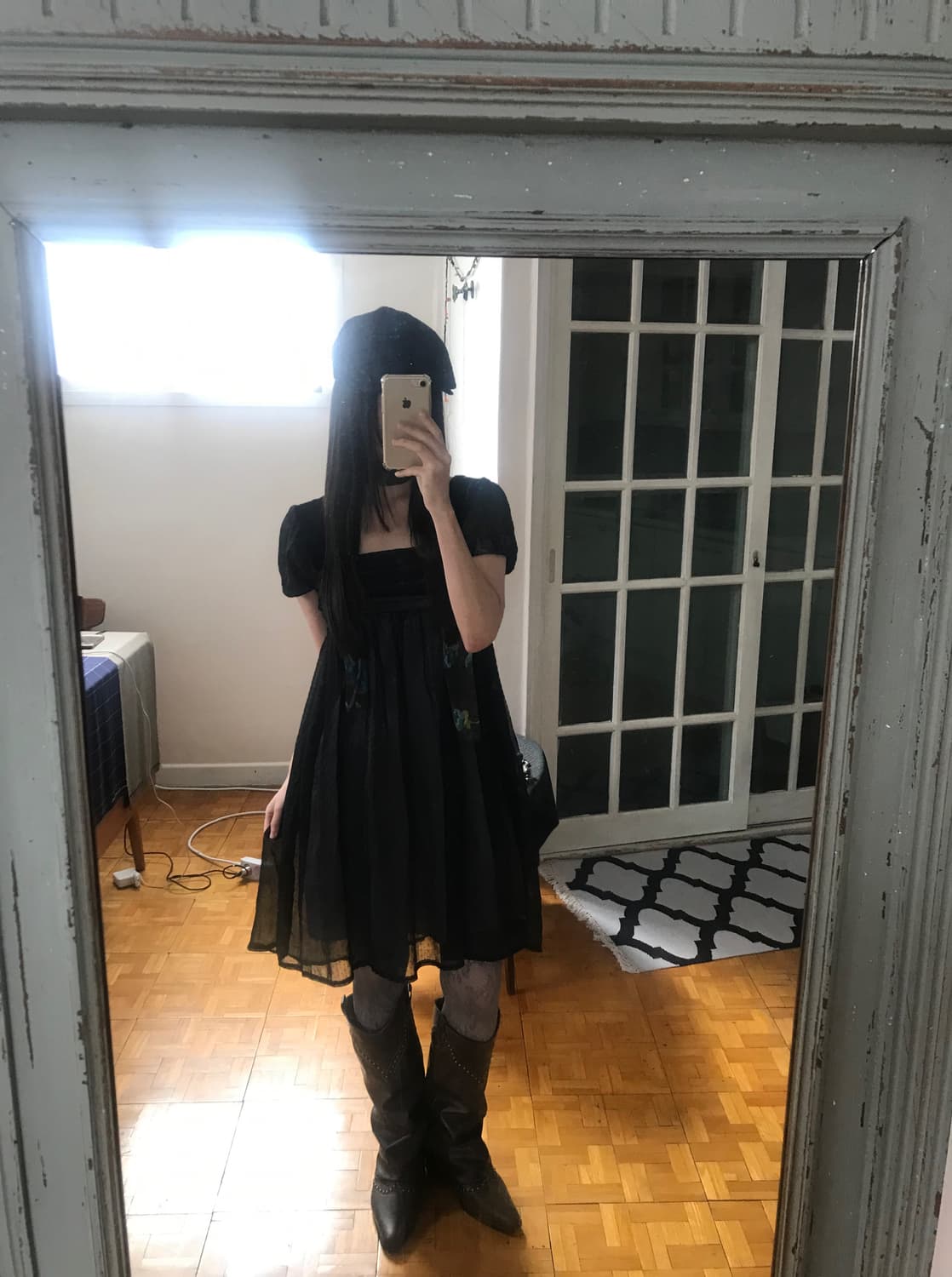 vintage velvet pattern one-piece 상품이미지2