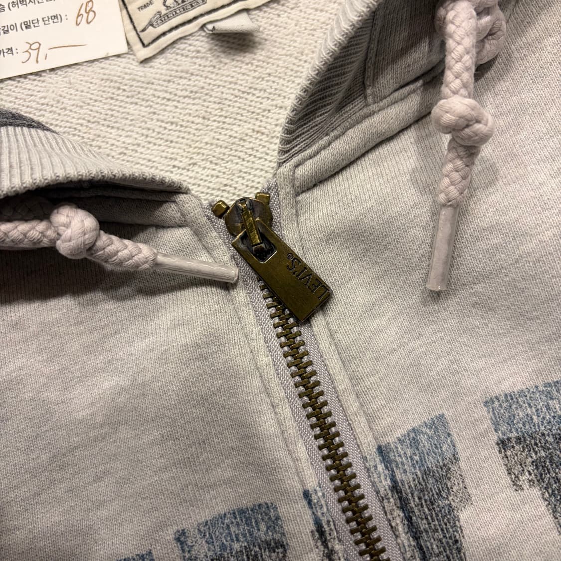 [XL] 리바이스 빅로고 그레이 스웻 후드집업 D273 상품이미지5