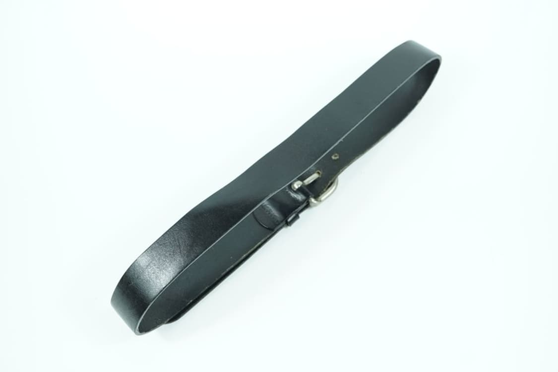 베이직 블랙 통가죽 실버 버클 벨트 상품이미지2