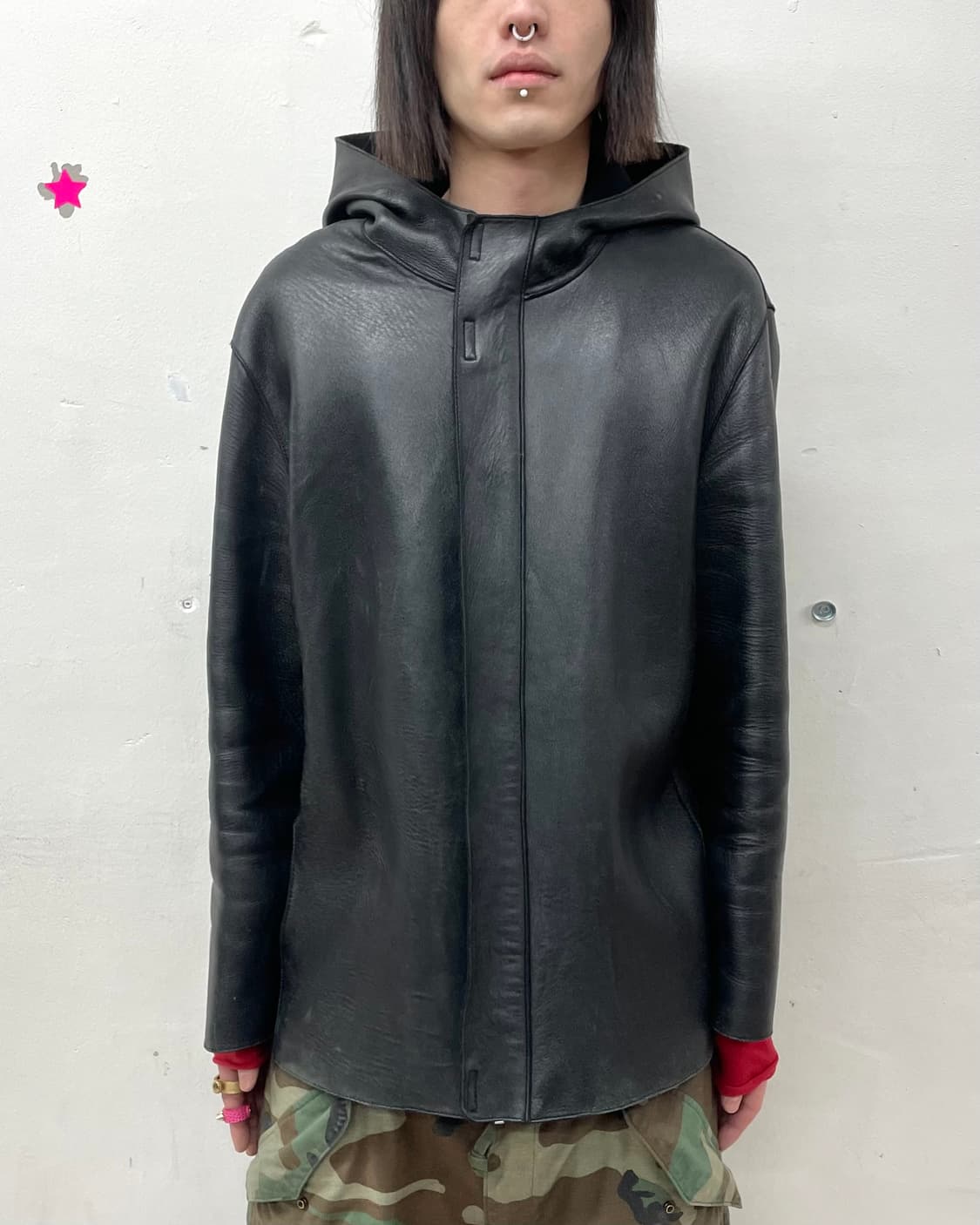 Real leather hoodie jumper 상품이미지1