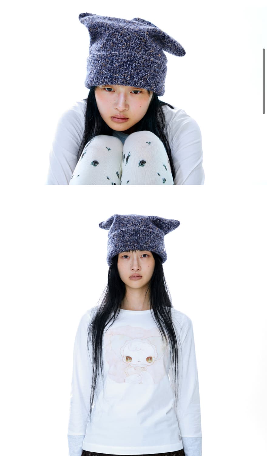코이세이오 wide cat beanie purple 와이드 캣 비니 퍼플 상품이미지2