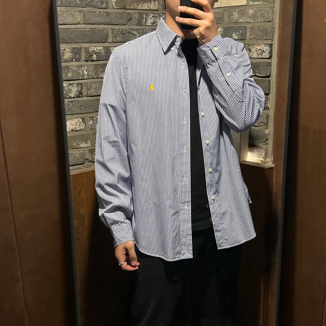 L) 폴로 랄프로렌 클래식 블루 스트라이프 포플린 셔츠 상품이미지8