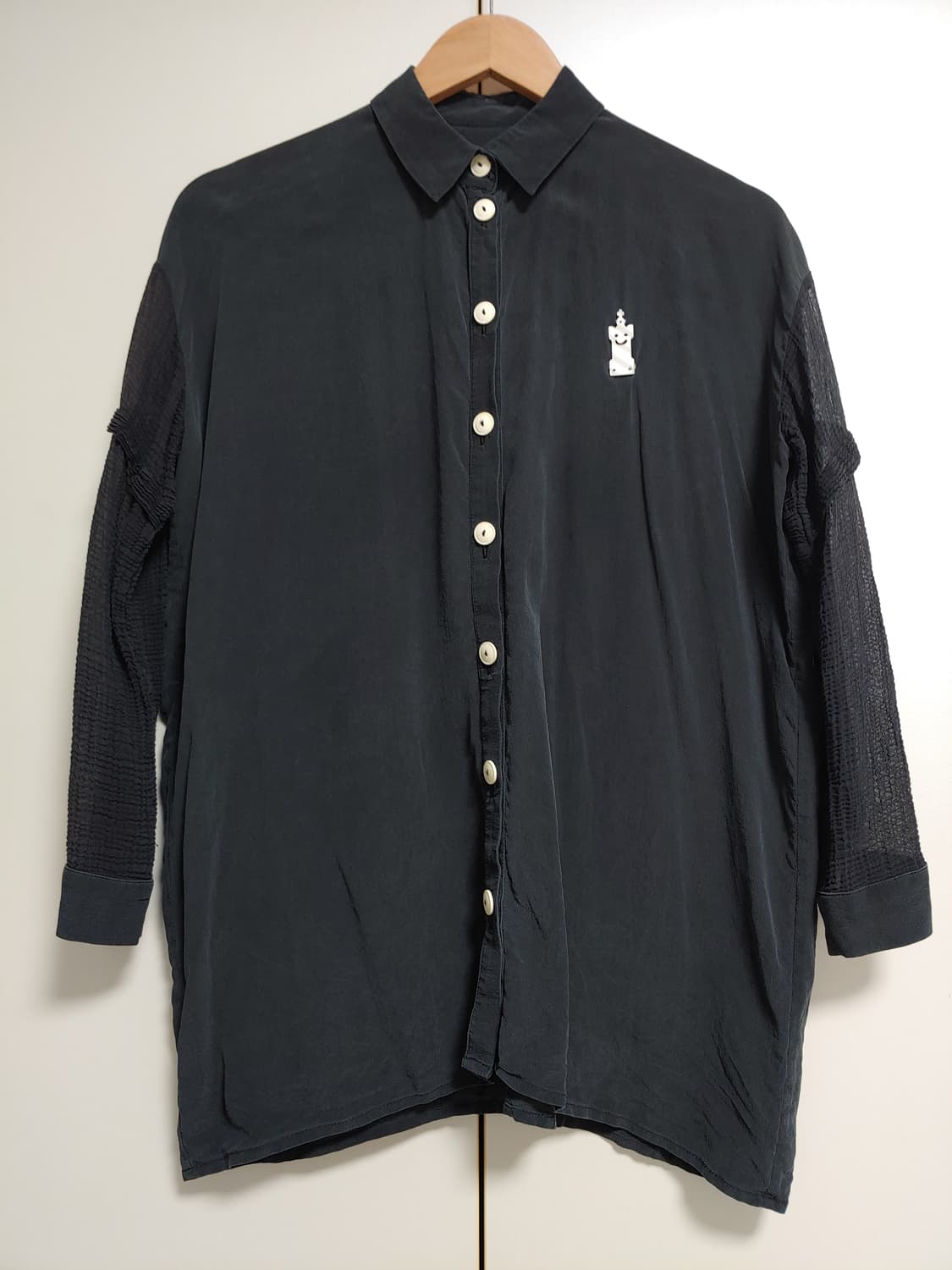 프랑스 데바스테(데바스티) 블랙 셔츠형 블라우스 상품이미지5