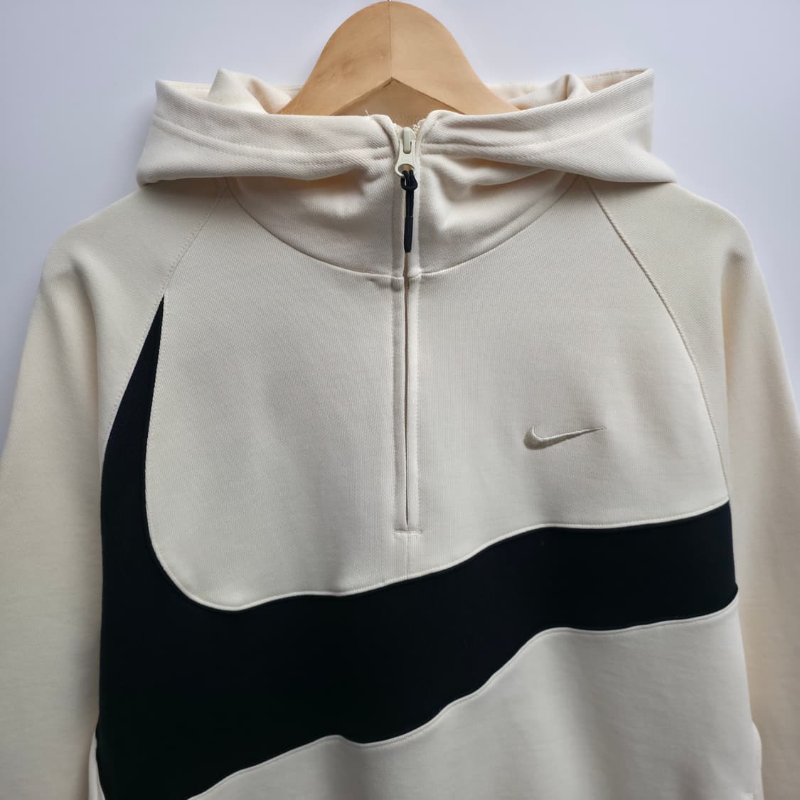 [M] [새상품] 나이키 빅스우시 하프집업 후드티 아이보리 상품이미지2