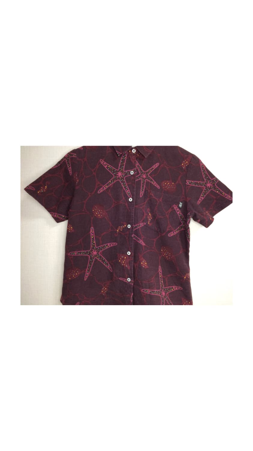 빈티지 딥퍼플 컬러풀 프린팅 반팔 셔츠 상품이미지2