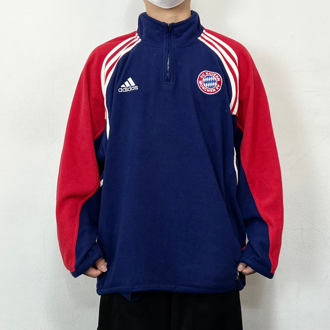 아디다스 아디로고 바이에르 뮌헨 플리스 아노락 집업 상품이미지1