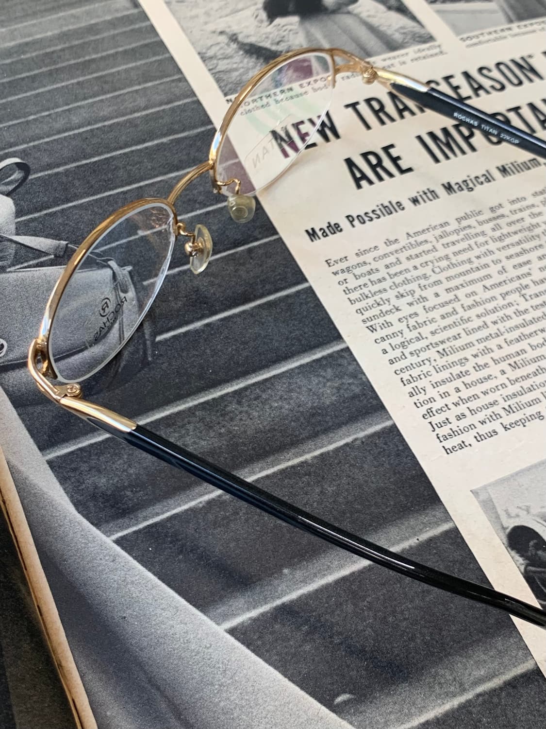 [픽키-604] 로샤스 골드 하프림 안경 데드스탁 티타늄 상품이미지6