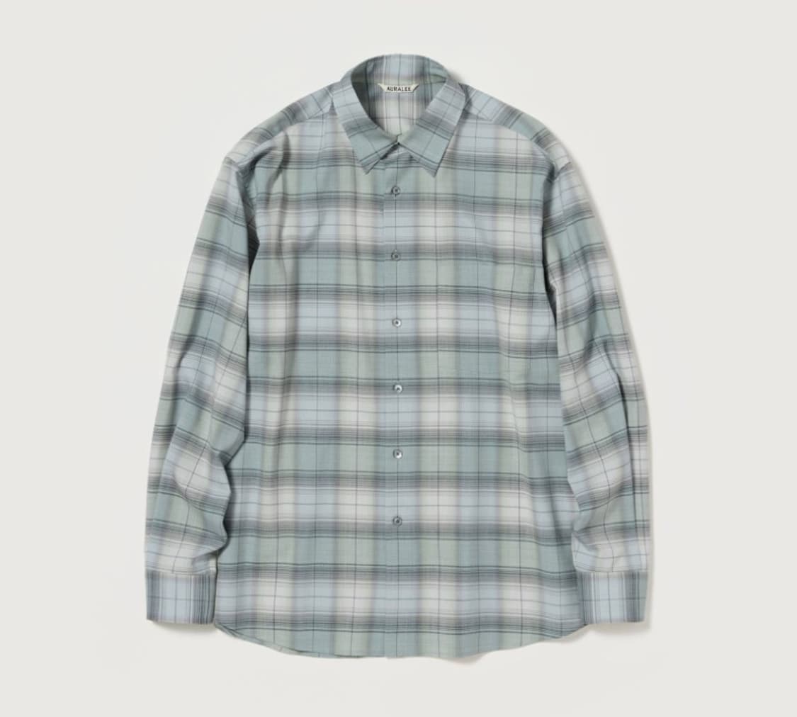 [4] 오라리 25ss 슈퍼 라이트 울 체크 셔츠 상품이미지1