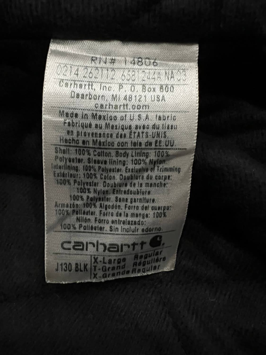 (XL) 칼하트 덕 액티브 후드자켓 J130 BLK 블랙 상품이미지5