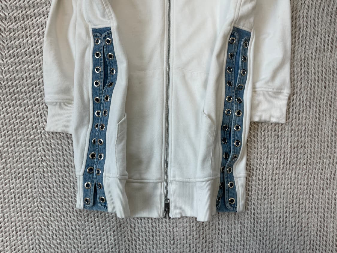 디젤 사이드 데님 아일렛 디테일 롱 후드 집업 J03855 상품이미지5