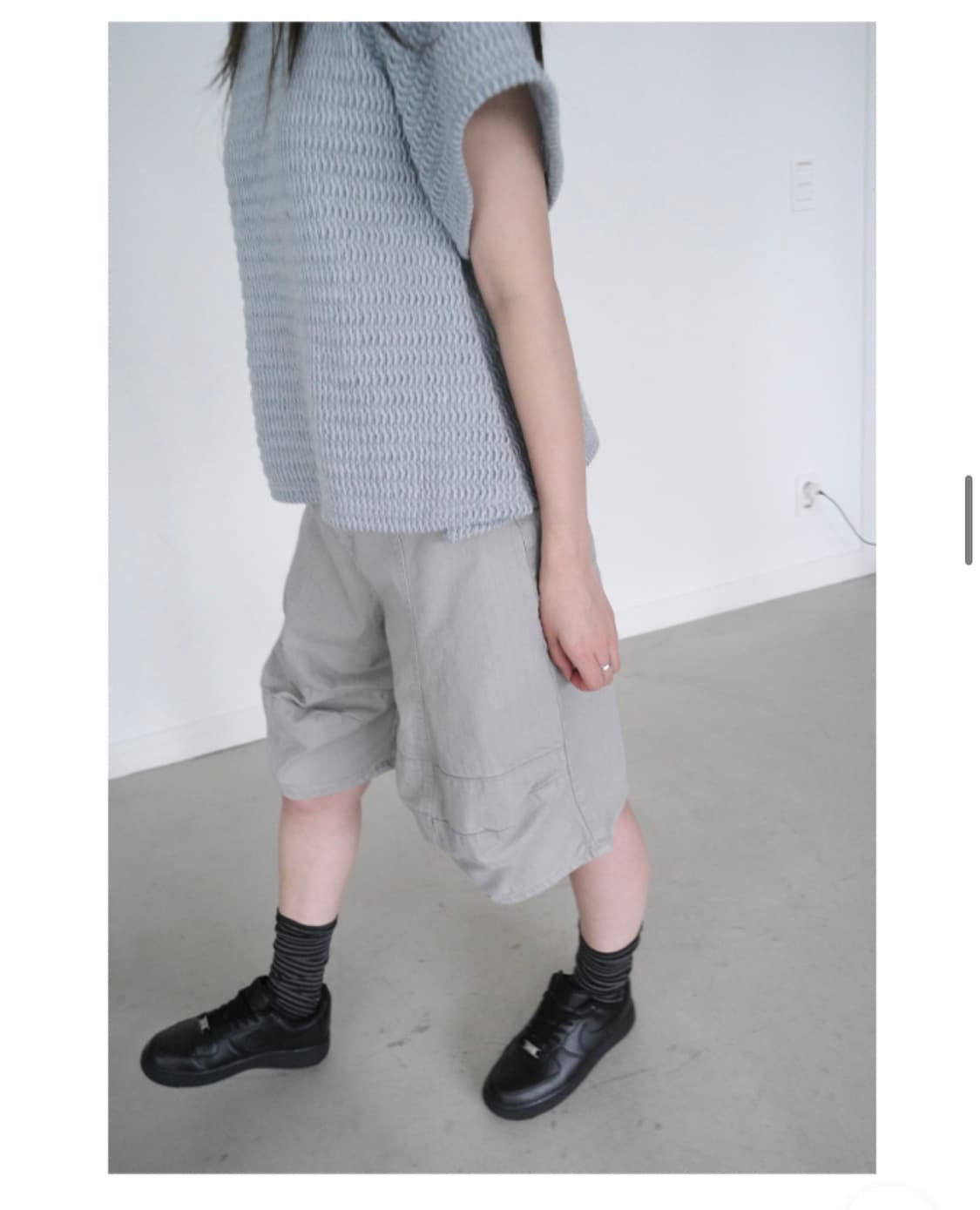 에프터먼데이 퍼프 버뮤다 팬츠 그레이 M 상품이미지3