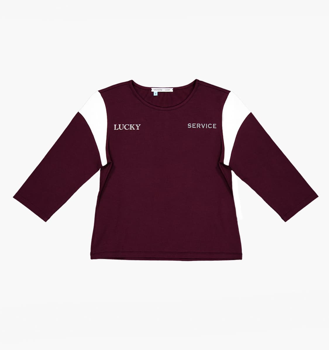 나비버스 Lucky Service Top 버건디 7부 티셔츠 상품이미지1