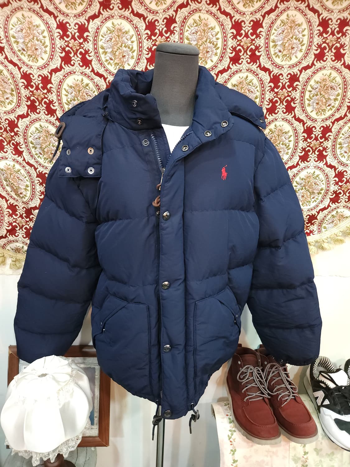 폴로 랄프로렌 네이비 오리털 숏패딩 점퍼 상품이미지1