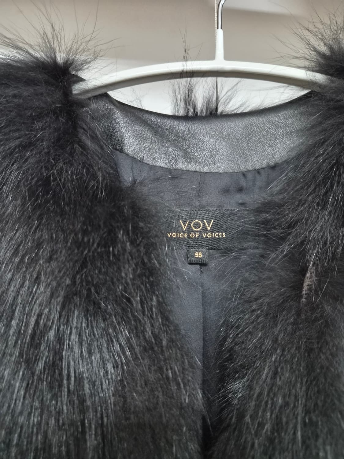 보브 양가죽 배색 폭스퍼 하프코트 상품이미지3