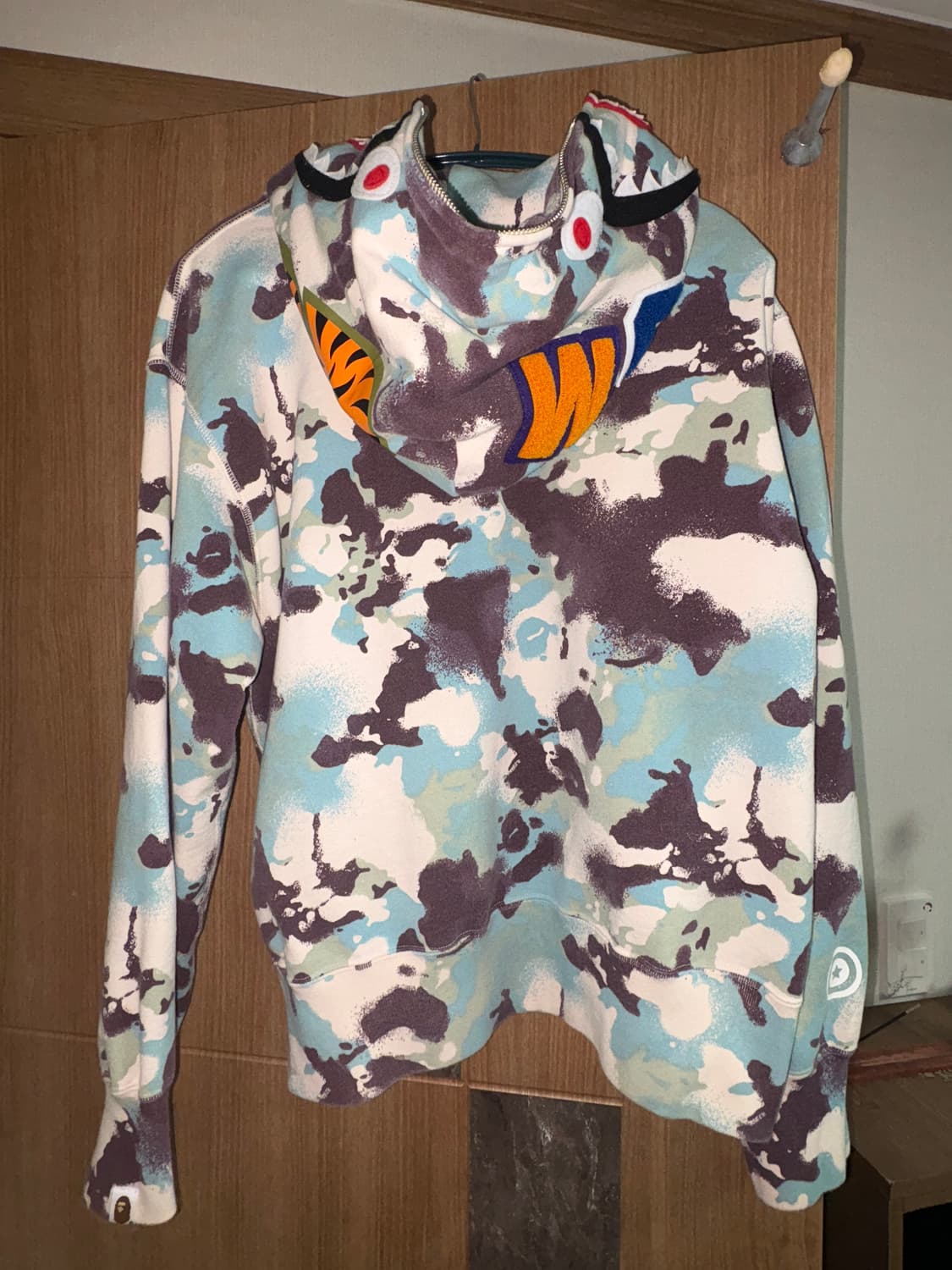 베이프 맵 카모 샤크 릴렉스드 핏 풀 집 후드 멀티 상품이미지1