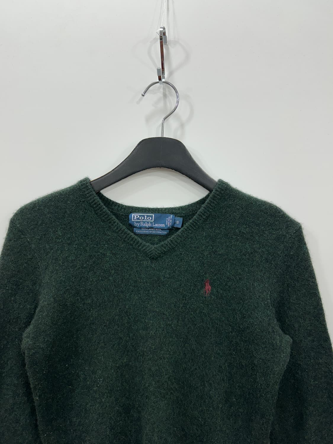 폴로 랄프로렌 브이넥 램스울 니트 그린 S 상품이미지3