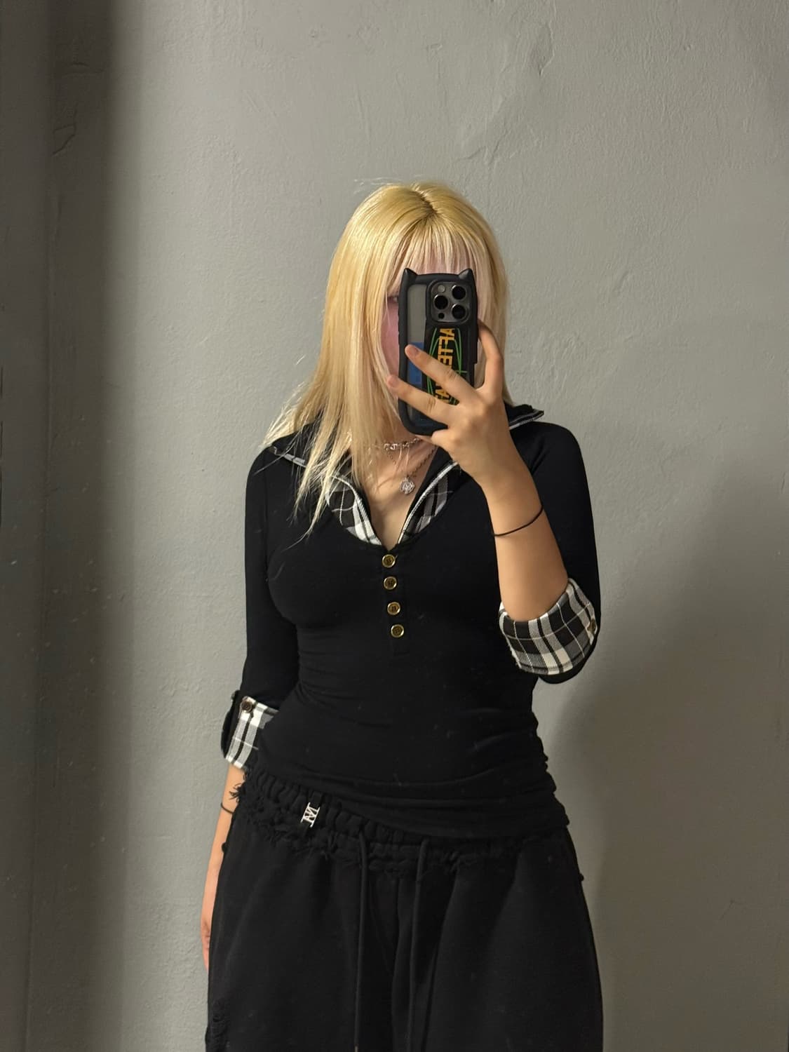 real mars layered collar detail top  상품이미지1