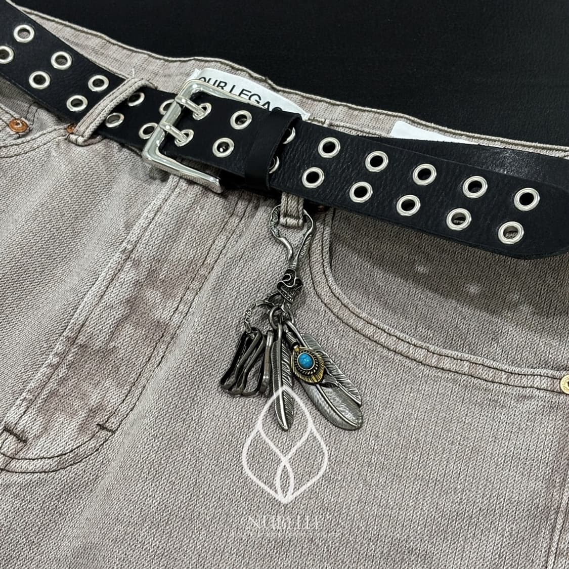 🌗 Eyelet leather belt / 아일렛 베지터블 가죽 벨트 상품이미지3
