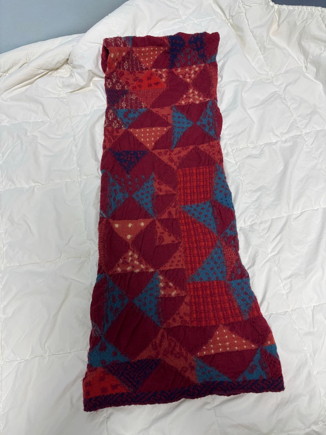 캐피탈 슈렁큰 울 인디고 스카프 머플러 레드 상품이미지3