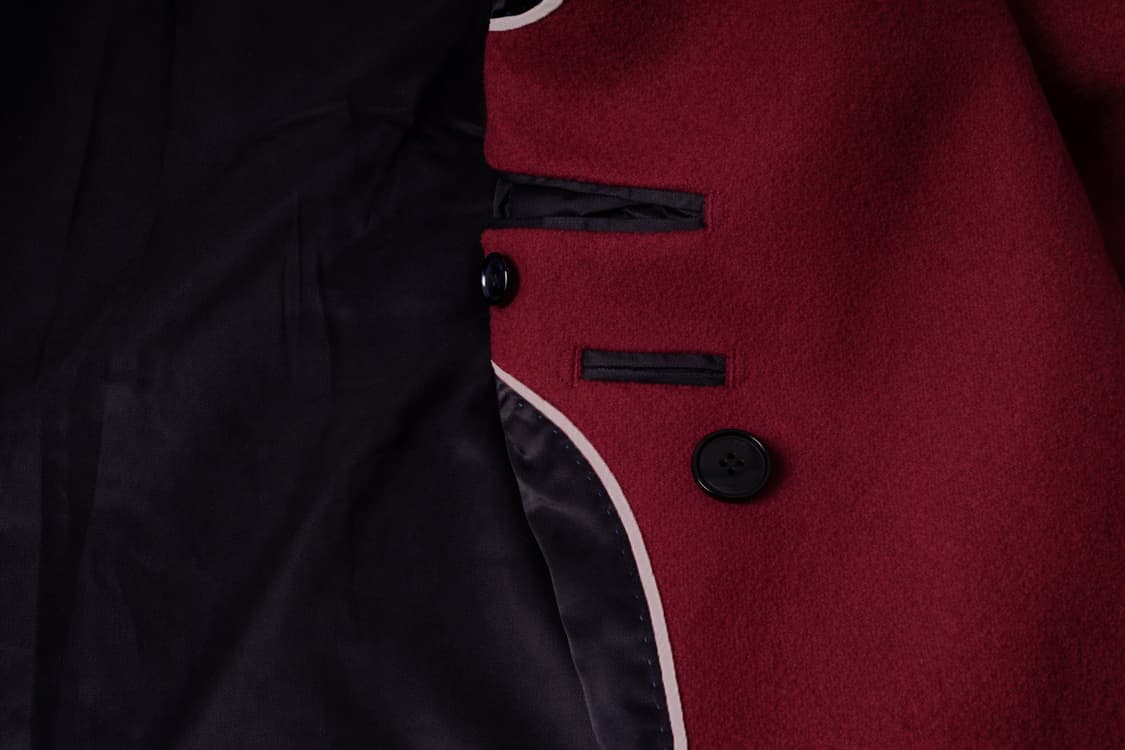 남자 세미오버핏 울 더블 브레스티드 롱 코트 (버건디) 105(XL) 상품이미지9