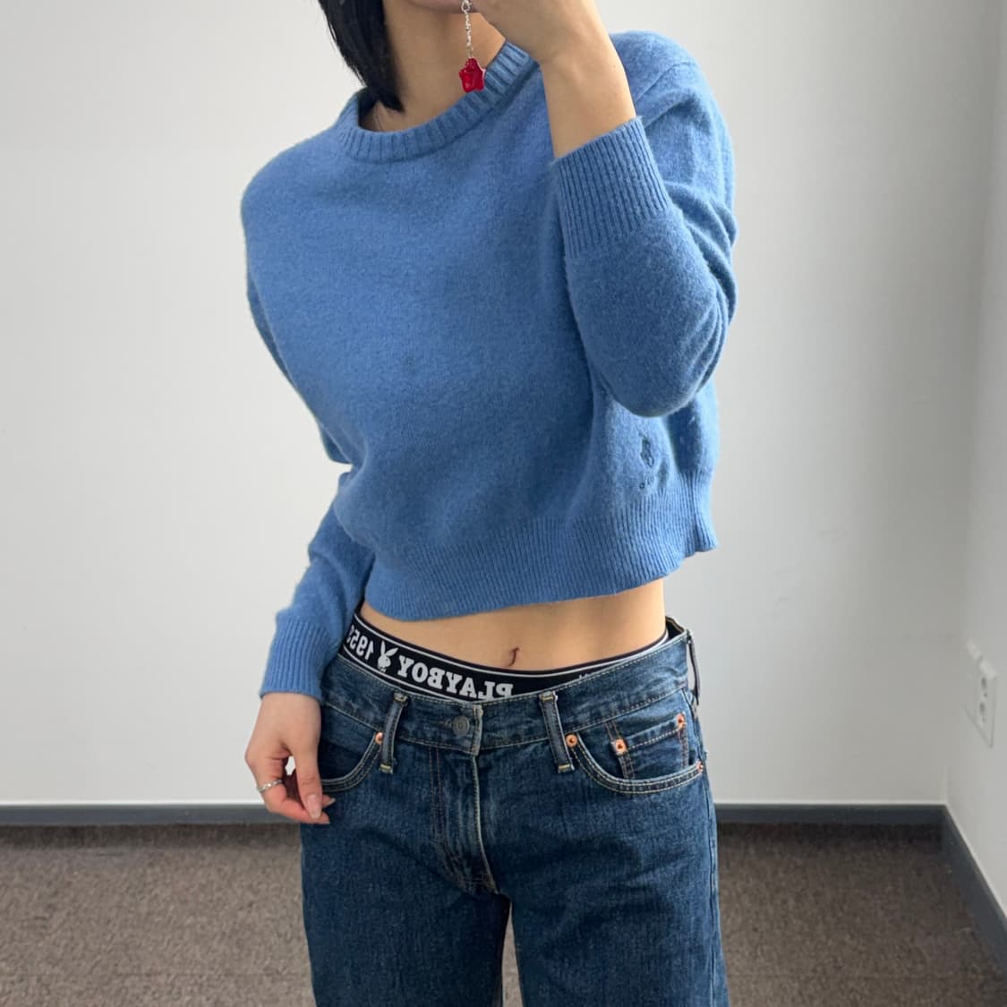 Polo 폴로 블루 포니 크롭 블루 니트 상품이미지2