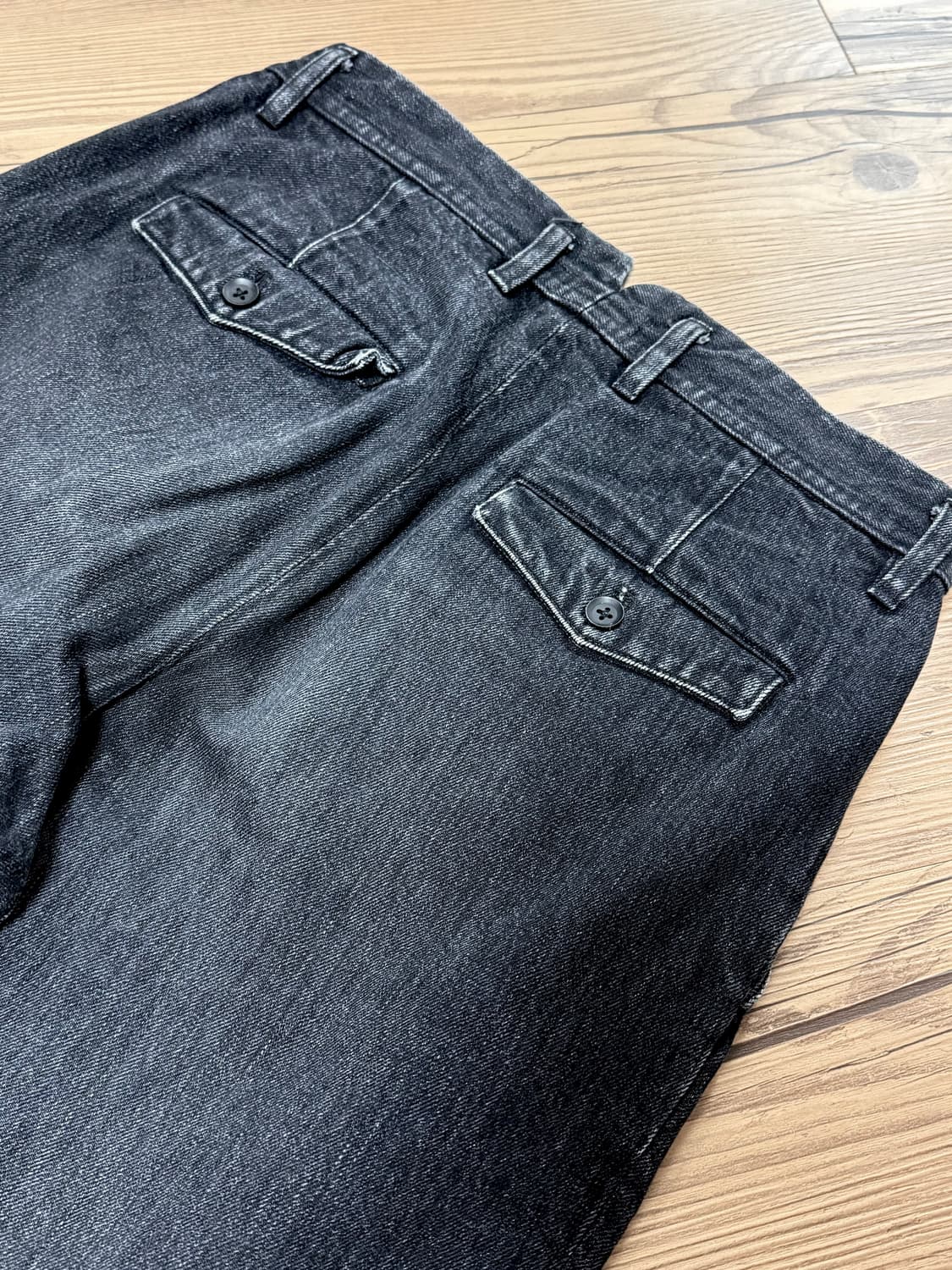 ssstein 투턱 블랙 데님 팬츠 상품이미지3