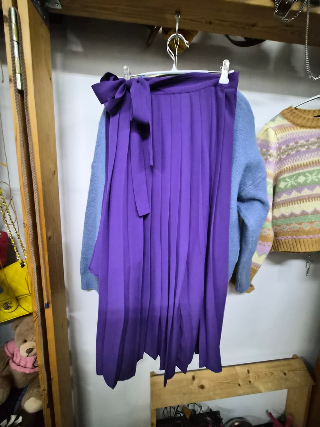 제이드쇼룸 레이스니트. jeikei퍼플 랩 스커트 상품이미지7