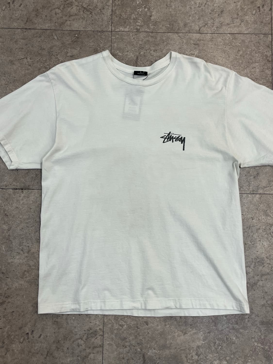 스투시 에잇볼 빅로고 반팔티 화이트 L #csz3562 상품이미지4