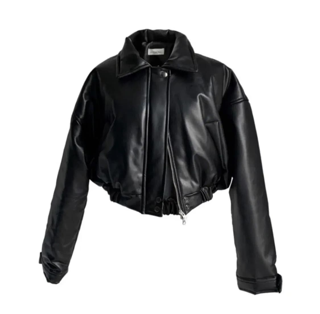 하몽마켓 크롭 레더 패딩 상품이미지1