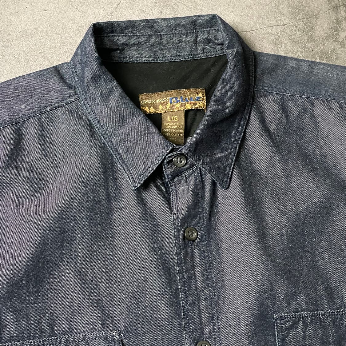 PRONTO UOMO 프론토워모 빈티지 데님 코튼 셔츠 A00503 상품이미지2