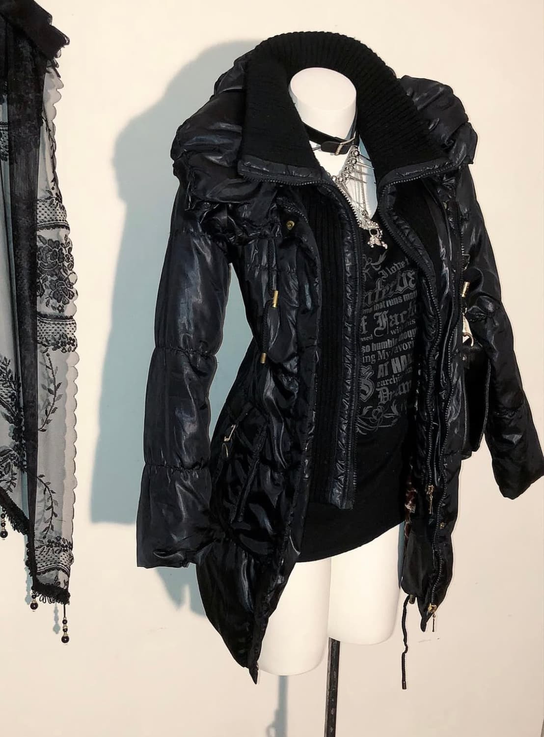 초희귀매물 세실맥비 경량패딩 00s Cecil Mcbee 오네갸루 호피 상품이미지5