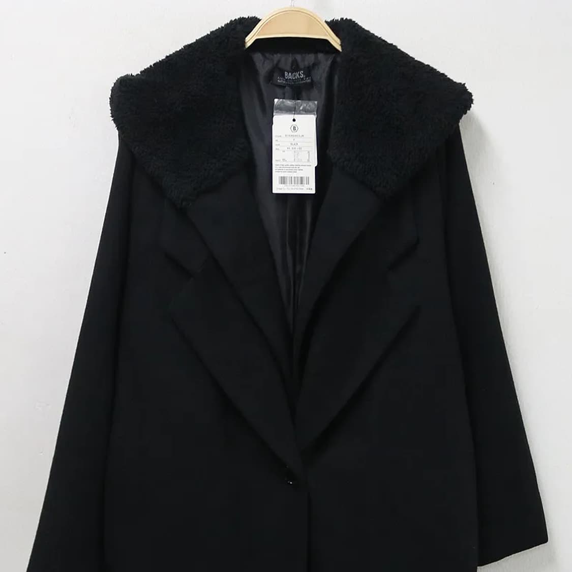 [미사용품] BACKS 울 혼방 후드 코트 63724 상품이미지3