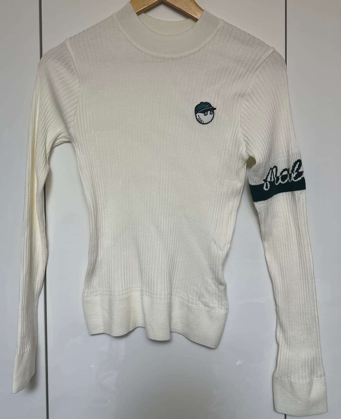 말본 골프 화이트 리브 니트 긴팔티 정품 상품이미지2