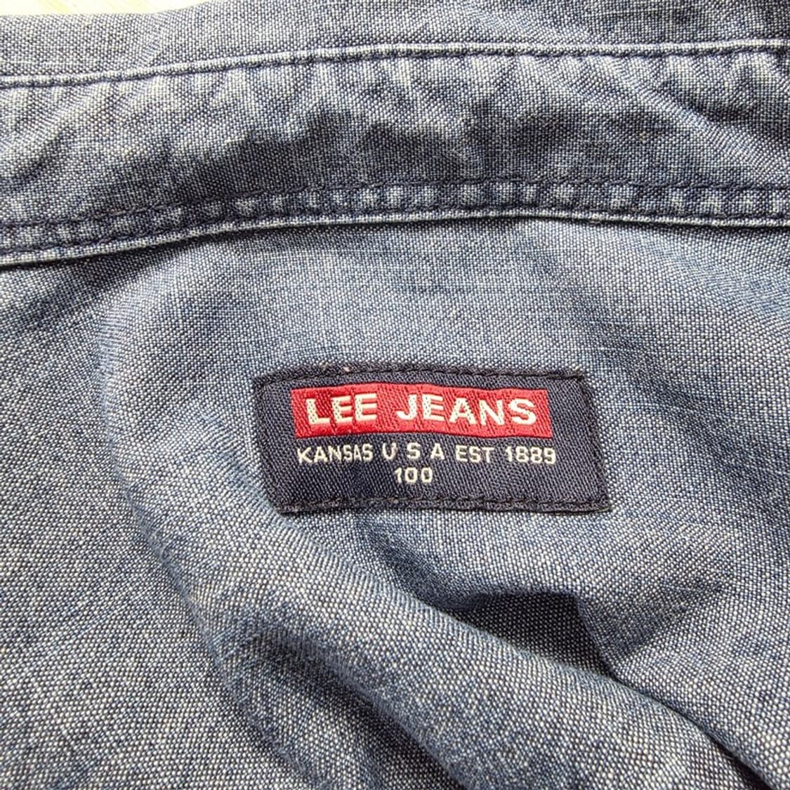 LEE JEANS 투포켓 샴브레이 데님 긴팔 셔츠 L 상품이미지5