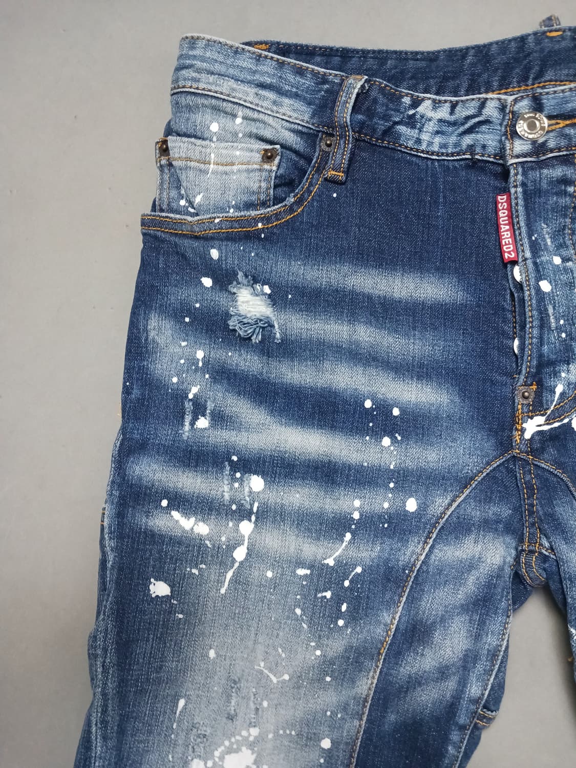 [50] 디스퀘어드2 화이트 스플래터 타이디바이커진 청바지 34 35 상품이미지2