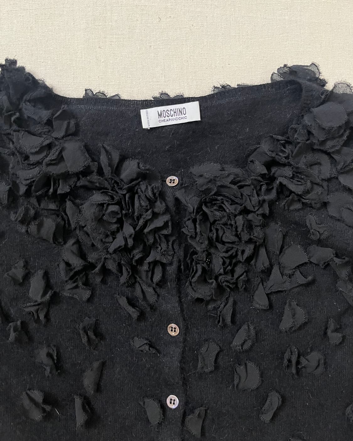 모스키노 플라워 아플리케 앙고라 가디건 moschino 상품이미지5