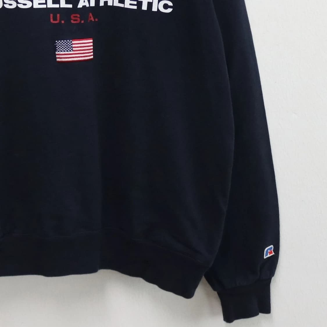 러셀(Russell Athletic) 반집업 맨투맨 네이비 상품이미지4