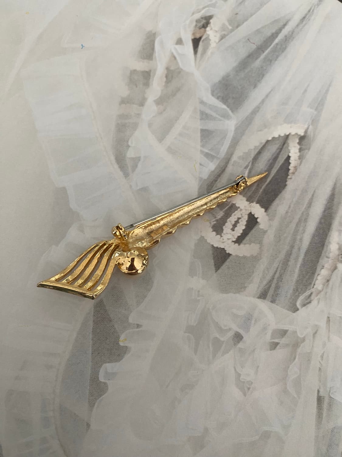 빈티지 골드 웨이브 진주 브로치 상품이미지4