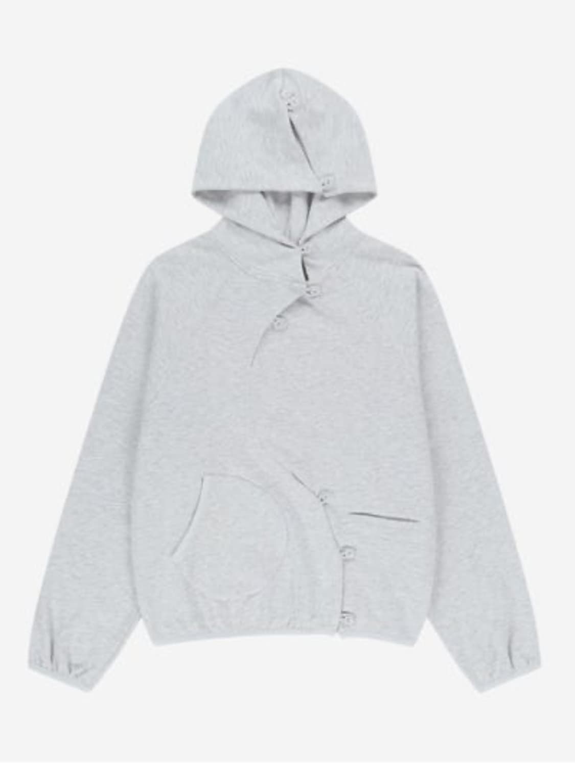 sansangear button hoodie white melange 상품이미지2