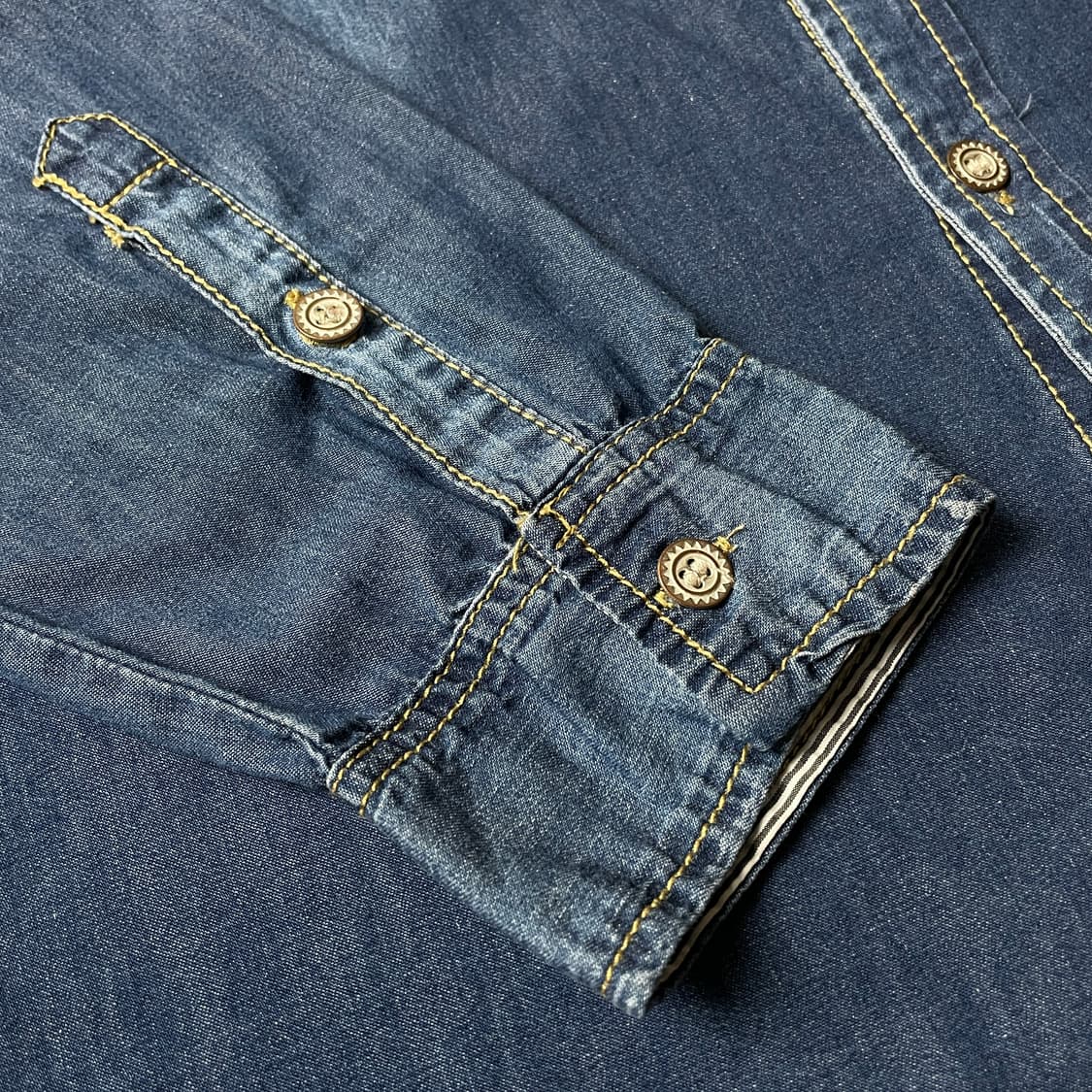 BURNS 빈티지 플랩포켓 코튼 데님 셔츠 A00566 상품이미지6