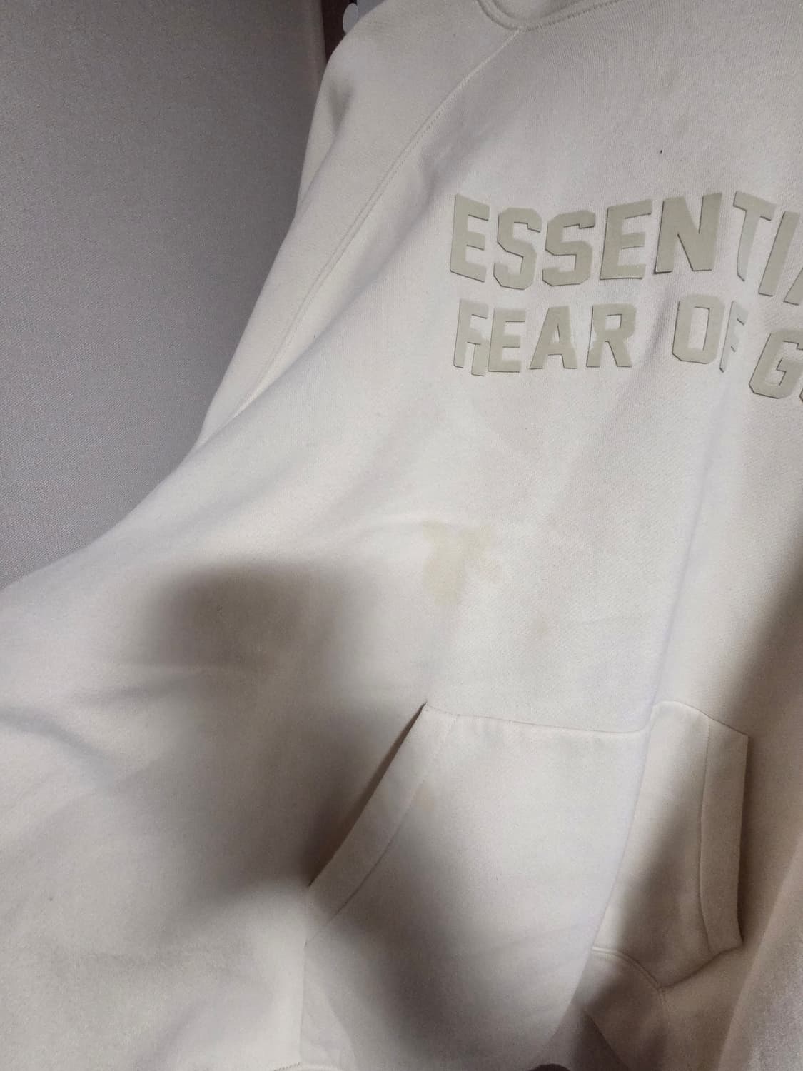 피어오브갓 에센셜 3D 실리콘 풀오버 후디 크림 XL 상품이미지3