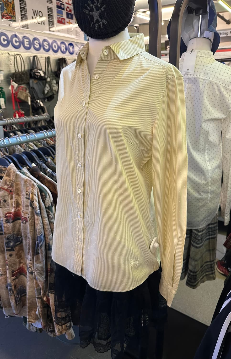 BURBERRY 버버리 옐로우 스트라이프셔츠 상품이미지2