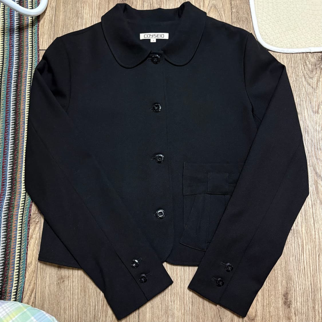 코이세이오 리본 자켓 검정색 상품이미지1