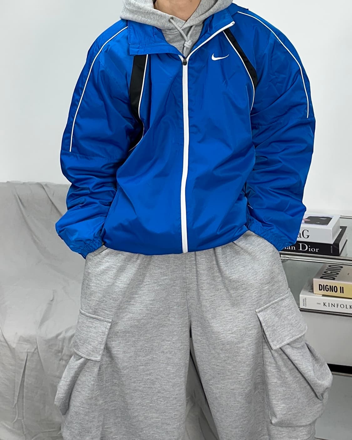 나이키 00s 블루 오버핏 바람막이 상품이미지1