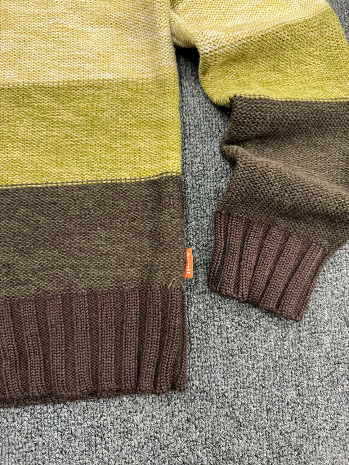 OS)Annil 빈티지 여성 스트라이프 니트집업 상품이미지3