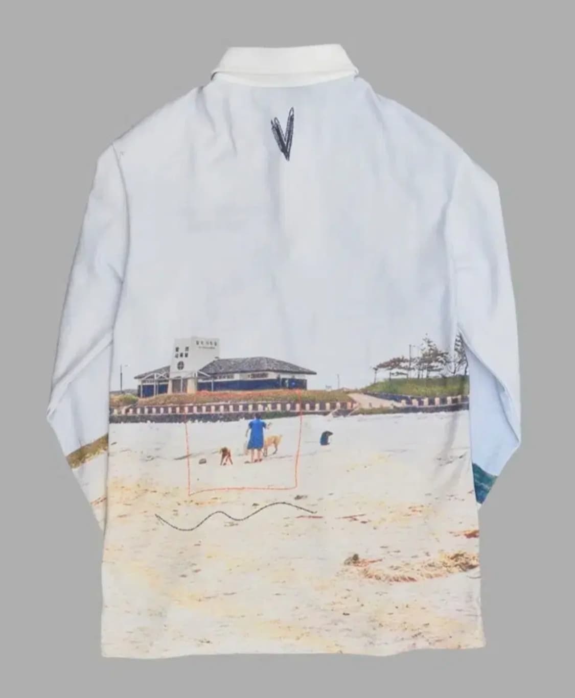 BEACH PRINTED PK LONG SLEEVE (WHITE) 상품이미지2