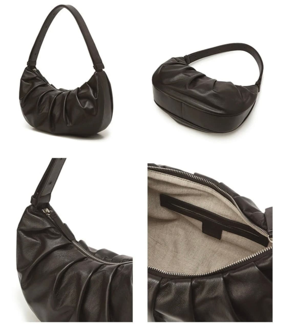 던스트 양가죽 만두백 유니섹스 가방 호보백 클래식브라운 상품이미지1